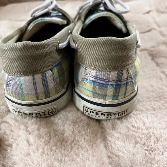 Sperry Topsider Canvas Plaid Boat Shoes - Size 7 - Picture 5 of 10